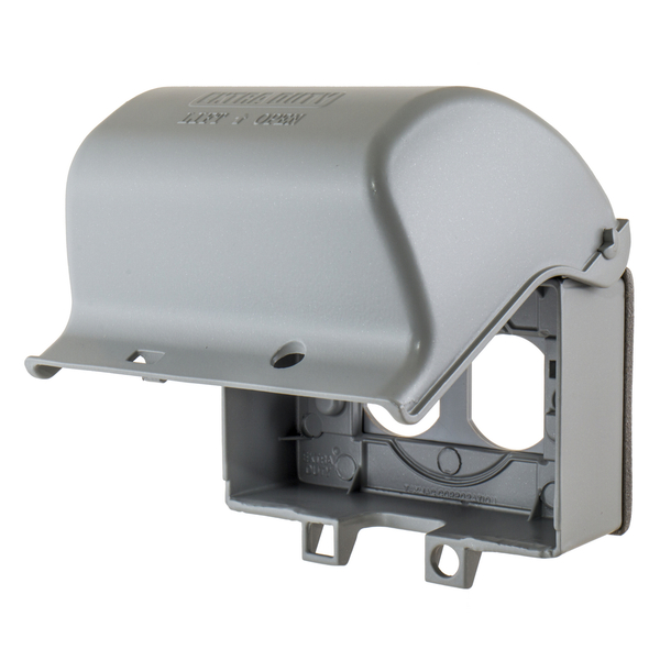 Hubbell Wiring Device-Kellems Electrical Box Cover, Vertical Mount; Horizontal, 2 Gang, Rectangular, Cast Metal, GFCI Receptacle WP26EH